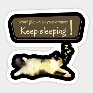 Don't give up on your dreams. Keep sleeping Sticker